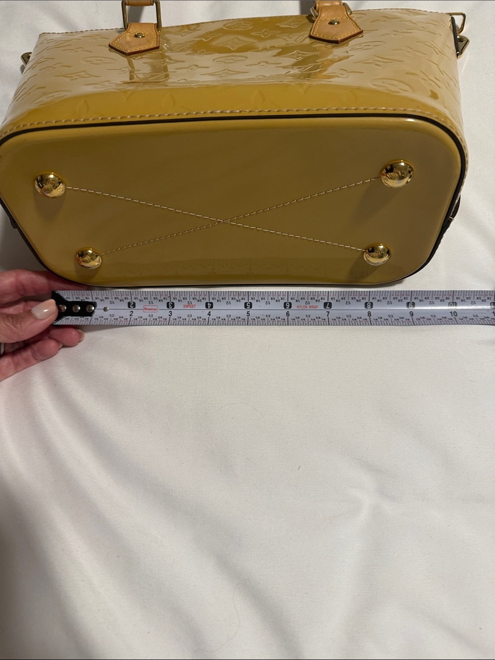 Louis Vuitton Yellow Vernis Alma Satchel w/ matching yellow shoulder strap❣️ - Picture 14 of 17